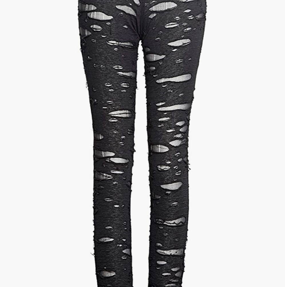 Punk Rave Goth Ripped Mesh Leggings * brand new